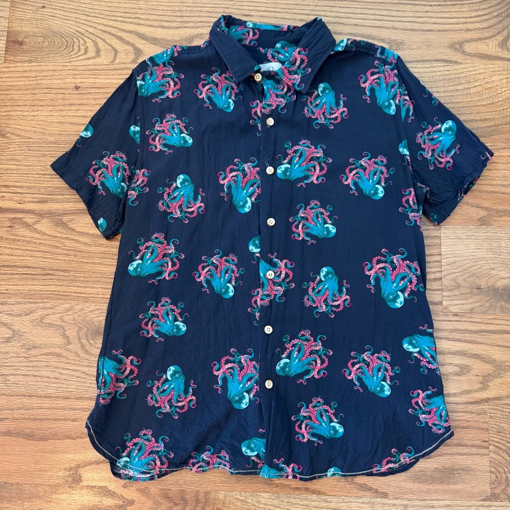 Surfside Supply Navy Shirt with Pink and Teal Octopus Design 🌊 🐙